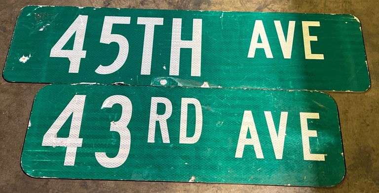 (LM) Double Sided Metal Street Signs Biggest 30 x 8 - Kraft Auction ...
