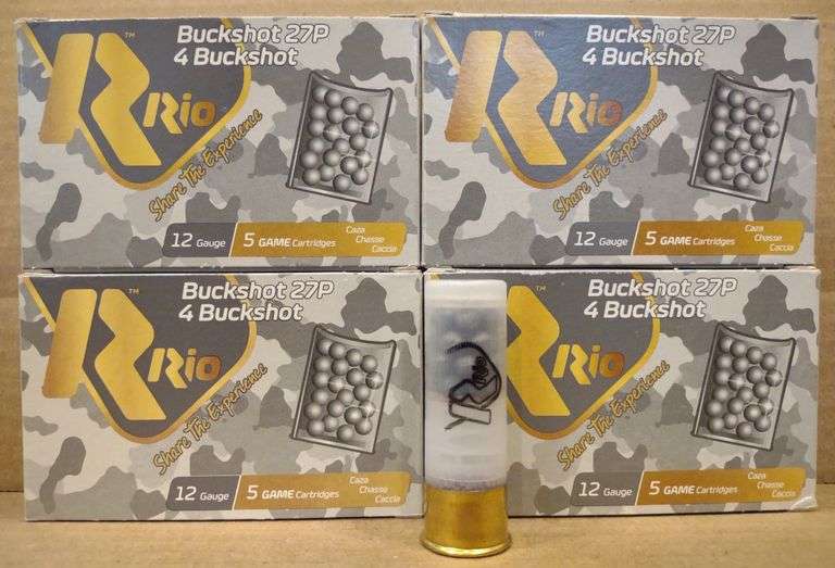 (M) 20 Rds 12 Gauge Buckshot Rio 27P 4 Buckshot Ammo