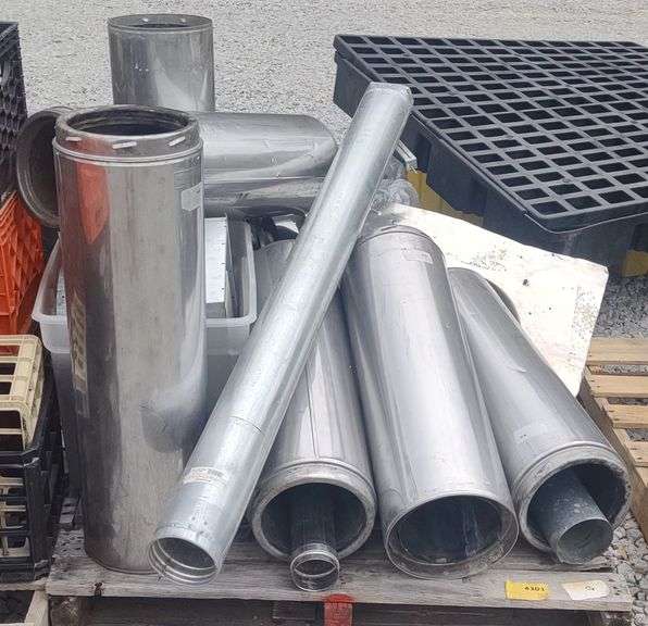(G) Pallet of Stainless Chimney Ducts, Vent Pipes, Hoods, & More