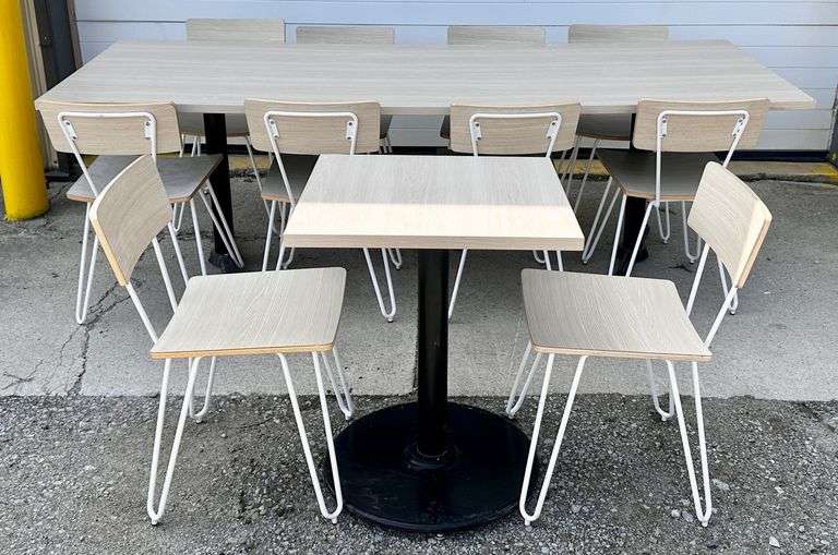 (D) Commercial Wood Veneer Dining Sets