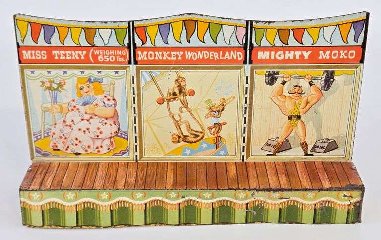 Marx Tin Litho Big Top Circus Background Scene Display