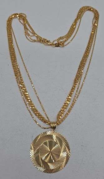 (F) Gold Over Sterling Silver Necklace and Pendant