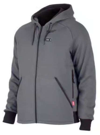 (CC) Milwaukee M12 Long Sleeve Men's Full-Zip Heated Hoodie Kit Gray
