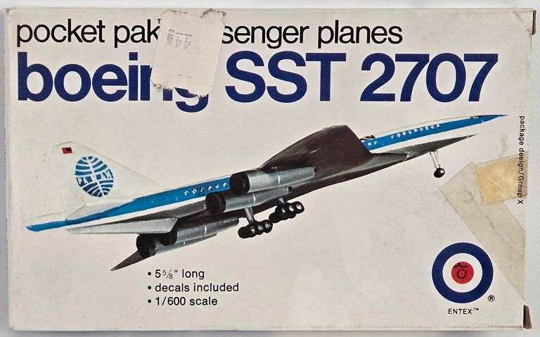 1/600 Sca;e Entex Boeing SST 2707 PANAM Airline Airplane Model Kit - NIB