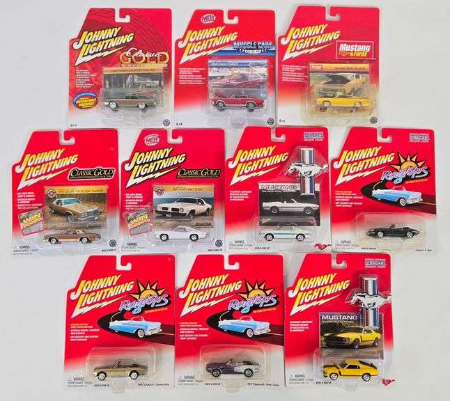 (10) Johnny Lightning Die-Cast Cars In Blister Packages