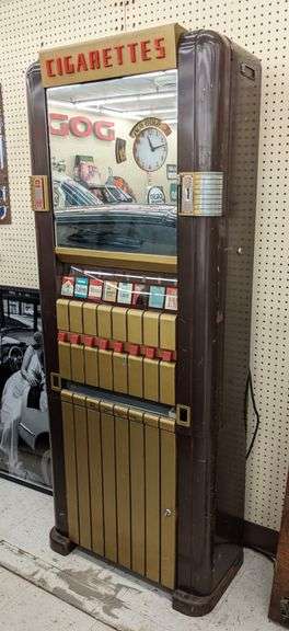 1950s Rowe Cigarette Machine w/ Old Gold Girl Clock