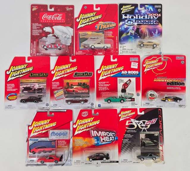 (10) Johnny Lightning Die-Cast Cars In Blister Packages