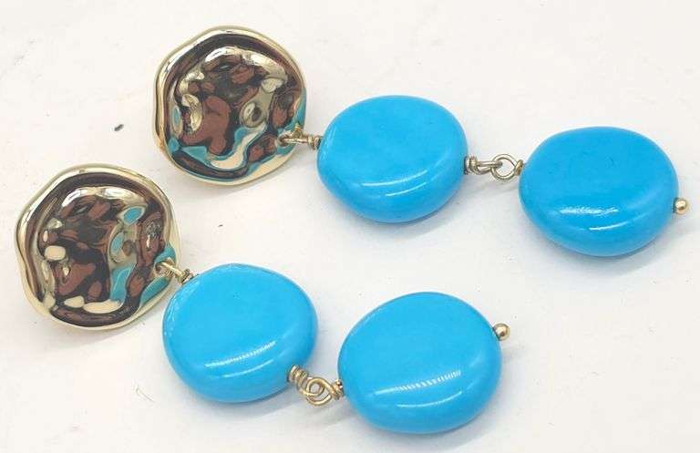 (KC) Connie Craig Carroll Sterling Silver Landry Gemstone Drop Earrings