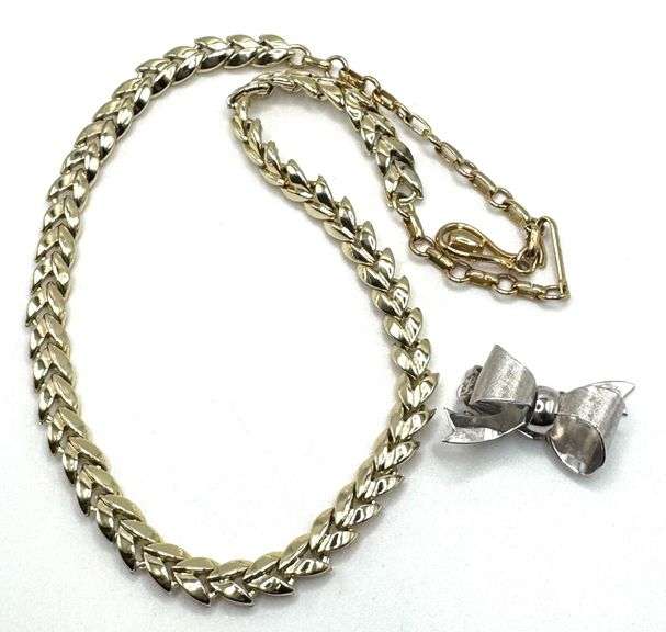 Vtg. CORO Necklace and Bow Brooch