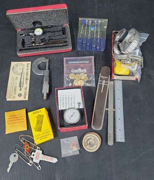 (K) Lot Of Misc Items Including A Micrometer, Starrett Precision ...