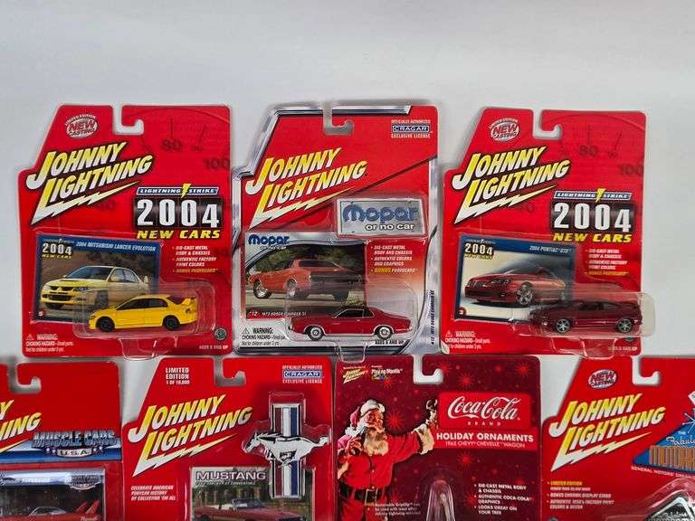 (10) Johnny Lightning Die-Cast Cars In Blister Packages