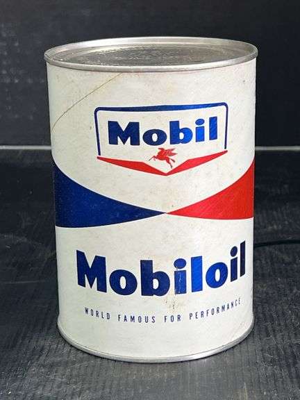 Mid 20th Century Mobil Mobiloil 1 Qt Cans Of Oil.