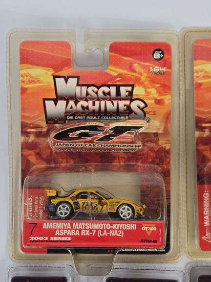 (4) 1/64 Scale Muscle Machines Cars In Blister Packages