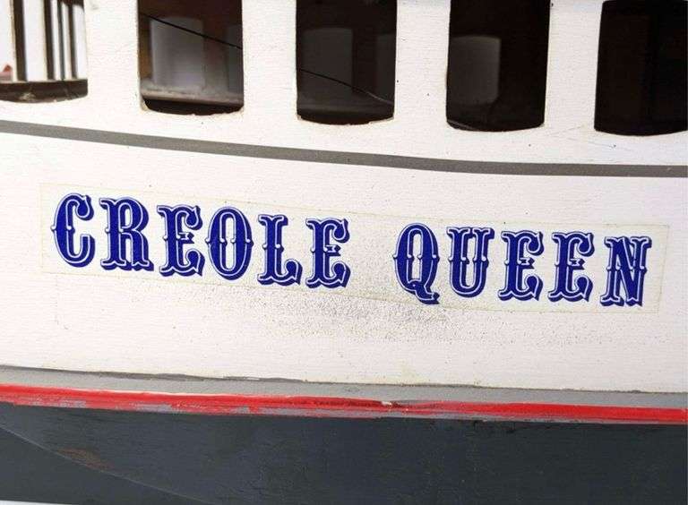 (AU) Large Hand-Crafted Creole Queen River Boat Model
