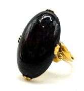 10K GF Oval Dinosaur Bone Stone Ring, Size 7
