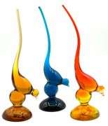 (3) MCM Viking Glass Epic Long Tail Birds