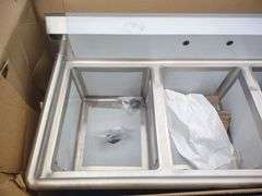 (ZZ) Elkay Stainless 3 Basin Standing Sink