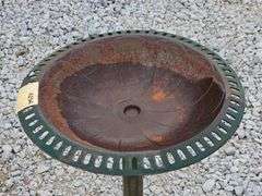 (G) Green Cast Iron Birdbath