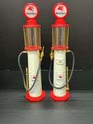 Diecast Vintage Mobilgas Gas Pump Replica Coin Banks And Mobilgas Vintage Gas Pump Replicas.