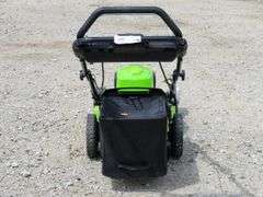 (S) Greenworks 21” Self-Propelled Walk-Behind Lawn Mower With Grass Bag