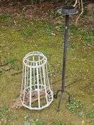 (J) Two Terracotta Strawberry Planters, Two Planter Stands (39" Tall Each) And More