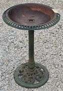 (G) Green Cast Iron Birdbath