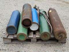 (AC) (3) Oxygen Tanks, (3) Acetylene Tanks