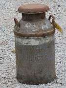 (AA) Antique E M P Co CHGO Milk Pale/Can, 24" Tall