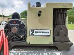 (G) Sears Electric Horizontal 2-Cylinder Air Compressor With Air Hose