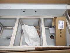 (ZZ) Elkay Stainless 3 Basin Standing Sink