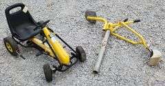 (J) Kids Pedal Cart And In Ground Excavator
