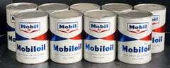 Mid 20th Century Mobil Mobiloil 1 Qt Cans Of Oil.