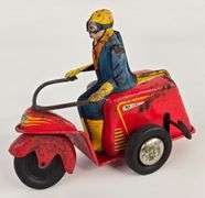 Vintage Nylint Toys Tin Windup 3-Wheel Servicycle / Scooter