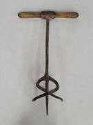 Vintage Sugar Devil Fruit Auger And Forged Steel Garden Hoe Head