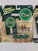(3) Johnny Lightning "Clue" Die-Cast Cars In Blister Packages