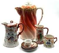 Signed AL Limoges France Hot Chocolate Pitcher, Fine Porcelain Pitcher And More
