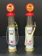 Diecast Vintage Mobilgas Gas Pump Replica Coin Banks And Mobilgas Vintage Gas Pump Replicas.
