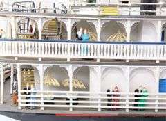 (AU) Large Hand-Crafted Creole Queen River Boat Model