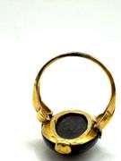 10K GF Oval Dinosaur Bone Stone Ring, Size 7