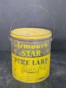 Vintage Metal Oscar Meyer 100% Leaf Lard, Armour's Star Pure Lard, Oscar Meyer White Clover Pure Lar