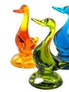 (5) MCM Viking Glass Epic Ducks
