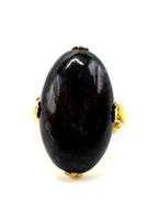 10K GF Oval Dinosaur Bone Stone Ring, Size 7