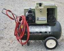 (G) Sears Electric Horizontal 2-Cylinder Air Compressor With Air Hose
