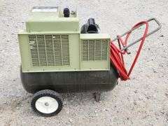 (G) Sears Electric Horizontal 2-Cylinder Air Compressor With Air Hose