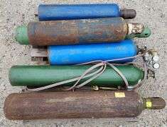 (AC) (3) Oxygen Tanks, (3) Acetylene Tanks