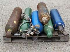 (AC) (3) Oxygen Tanks, (3) Acetylene Tanks