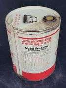 Vintage Mobil Freezone Anti-Freeze Can And Mobil DTE Oil Can
