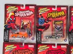(8) Johnny Lightning Spider-Man Die-Cast Cars In Blister Packages