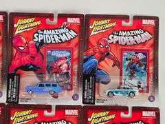 (8) Johnny Lightning Spider-Man Die-Cast Cars In Blister Packages