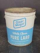 Vintage Metal Oscar Meyer 100% Leaf Lard, Armour's Star Pure Lard, Oscar Meyer White Clover Pure Lar